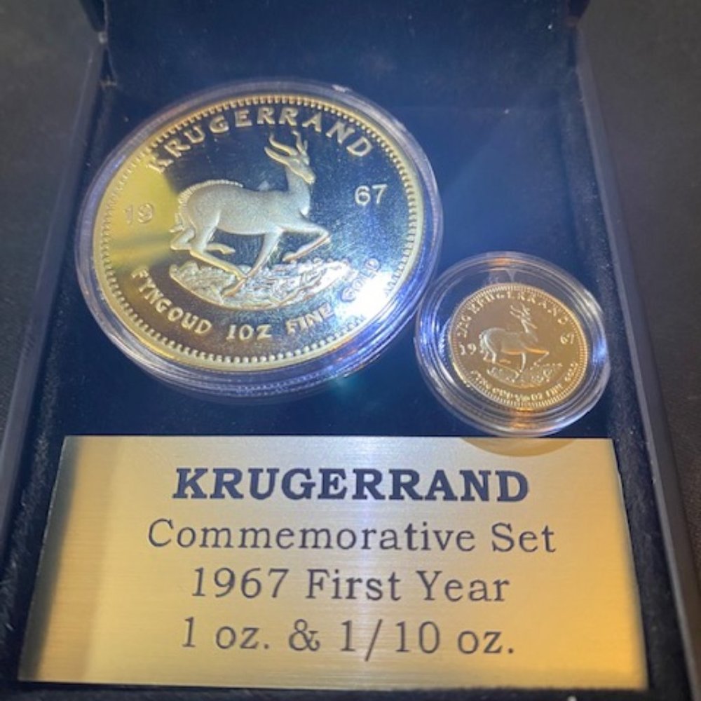 Set of 2 Krugerrand - Hard to Find Collectibles 1oz & 1/10oz 1967